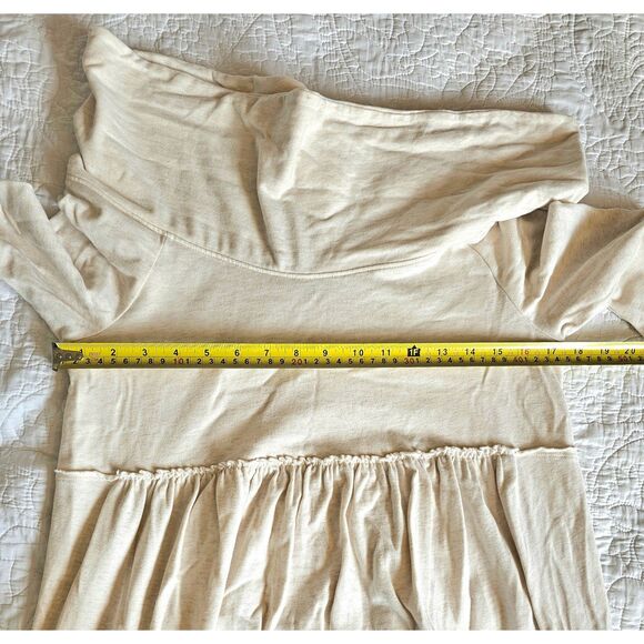 Beige Off-Shoulder Sweater Dress W/ Hidden Pockets Anthropologie Weekend Mood XS - Picture 7 of 9